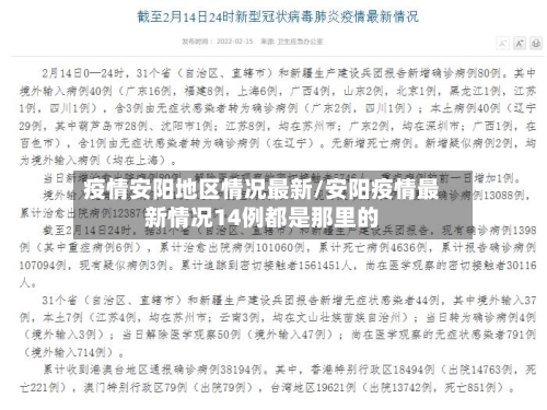 疫情安阳地区情况最新/安阳疫情最新情况14例都是那里的