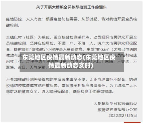 东莞地区疫情最新动态(东莞地区疫情最新动态实时)-第2张图片