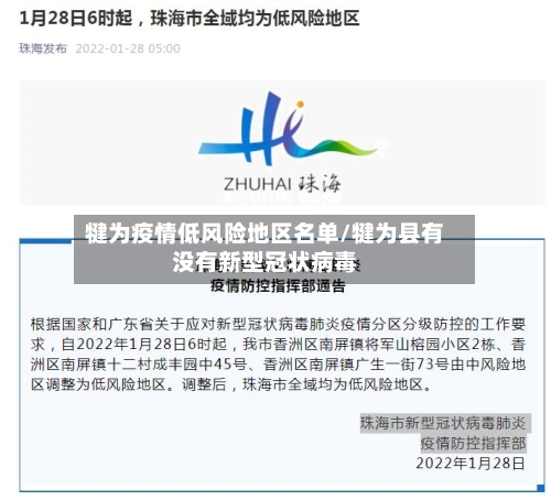 犍为疫情低风险地区名单/犍为县有没有新型冠状病毒-第2张图片