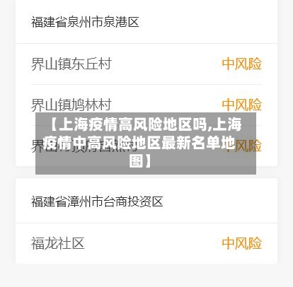 【上海疫情高风险地区吗,上海疫情中高风险地区最新名单地图】-第2张图片