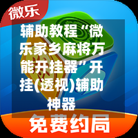 辅助教程“微乐家乡麻将万能开挂器”开挂(透视)辅助神器-第2张图片