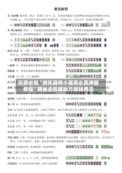 玩家必知“微乐麻将小程序必赢神器教程	”揭秘透视辅助万能挂用法-第2张图片