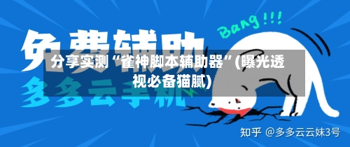 分享实测“雀神脚本辅助器”(曝光透视必备猫腻)-第2张图片