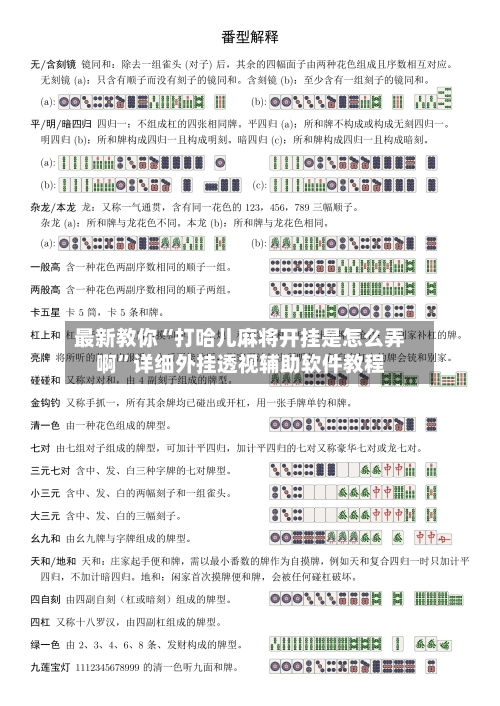 最新教你“打哈儿麻将开挂是怎么弄啊	”详细外挂透视辅助软件教程-第2张图片