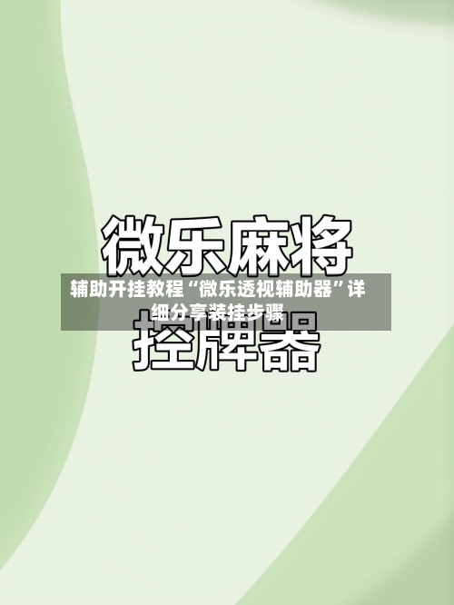 辅助开挂教程“微乐透视辅助器	”详细分享装挂步骤-第3张图片