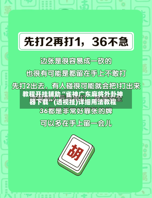教程开挂辅助“雀神广东麻将外卦神器下载”(透视挂)详细用法教程-第3张图片