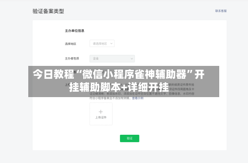 今日教程“微信小程序雀神辅助器”开挂辅助脚本+详细开挂