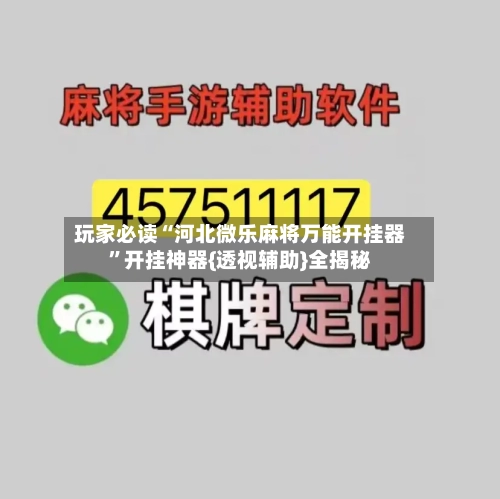 玩家必读“河北微乐麻将万能开挂器”开挂神器{透视辅助}全揭秘-第3张图片
