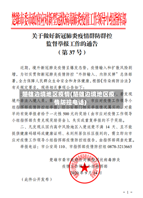 楚雄边境地区疫情(楚雄边境地区疫情防控电话)-第2张图片