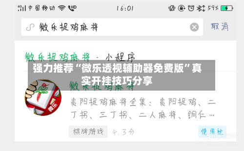 强力推荐“微乐透视辅助器免费版”真实开挂技巧分享