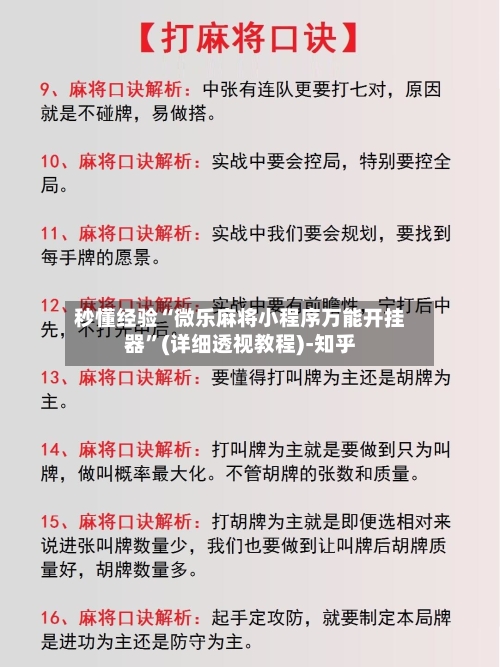 秒懂经验“微乐麻将小程序万能开挂器”(详细透视教程)-知乎-第3张图片