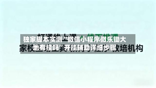独家脚本实测“微信小程序微乐锄大地有挂吗”开挂辅助详细步骤
