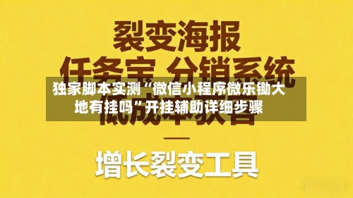 独家脚本实测“微信小程序微乐锄大地有挂吗”开挂辅助详细步骤-第2张图片
