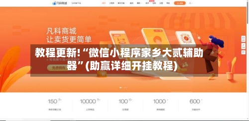 教程更新!“微信小程序家乡大贰辅助器	”(助赢详细开挂教程)-第2张图片