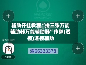 辅助开挂教程“拼三张万能辅助器万能辅助器	”作弊(透视)透视辅助-第2张图片