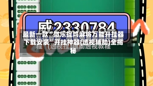 最新一款“微乐捉鸡麻将万能开挂器下载安装	”开挂神器{透视辅助}全揭秘-第3张图片