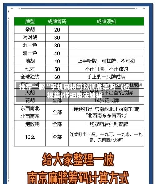 推荐一款“手机麻将可以调胜率吗”(透视挂)详细用法教程-第2张图片