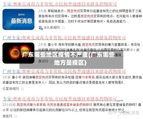 广东哪些地区疫情不严重(广东哪些地方是疫区)