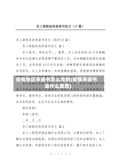 疫情地区承诺书怎么写的(疫情承诺书是什么意思)-第3张图片
