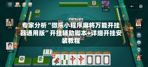 专家分析“微乐小程序麻将万能开挂器通用版”开挂辅助脚本+详细开挂安装教程-第2张图片
