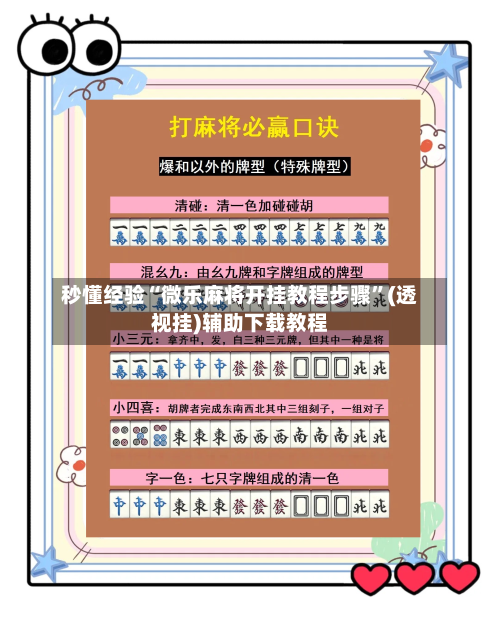 秒懂经验“微乐麻将开挂教程步骤	”(透视挂)辅助下载教程-第2张图片