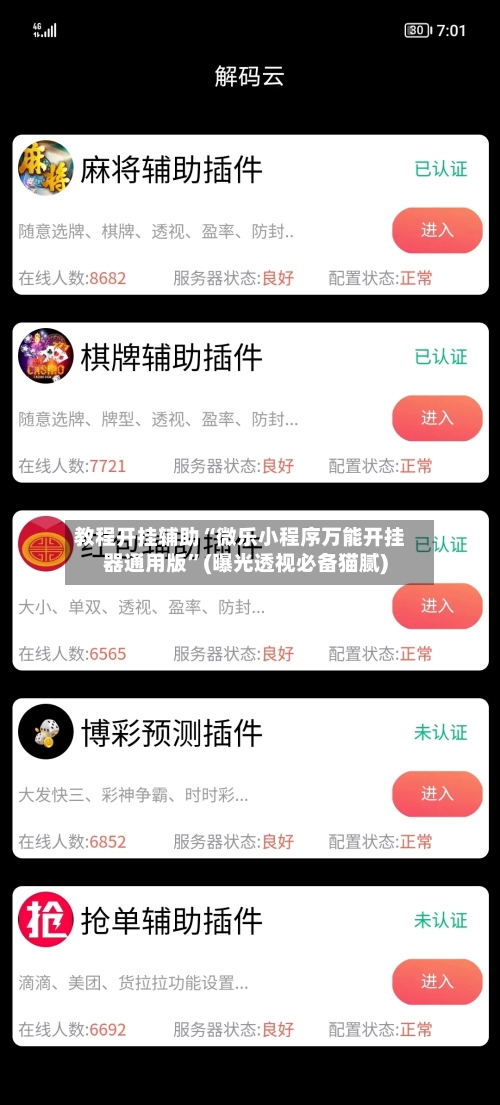 教程开挂辅助“微乐小程序万能开挂器通用版”(曝光透视必备猫腻)-第3张图片