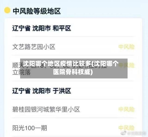 沈阳哪个地区疫情比较多(沈阳哪个医院骨科权威)-第3张图片