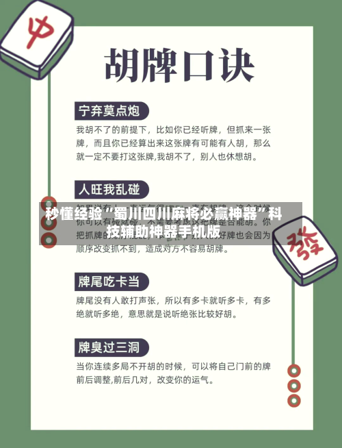 秒懂经验“蜀川四川麻将必赢神器	”科技辅助神器手机版-第2张图片
