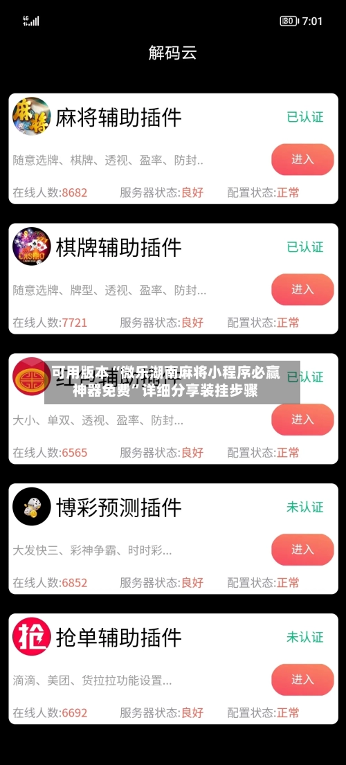 可用版本“微乐湖南麻将小程序必赢神器免费”详细分享装挂步骤-第2张图片