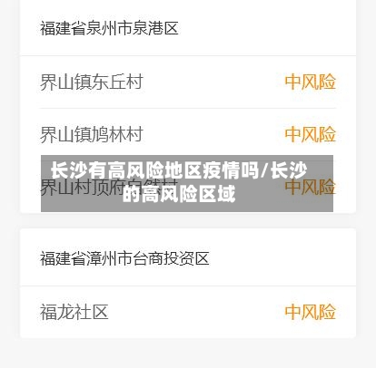 长沙有高风险地区疫情吗/长沙的高风险区域-第2张图片
