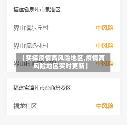 【实探疫情高风险地区,疫情高风险地区实时更新】-第2张图片