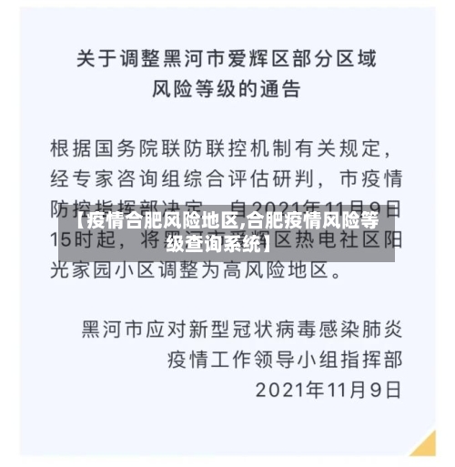 【疫情合肥风险地区,合肥疫情风险等级查询系统】