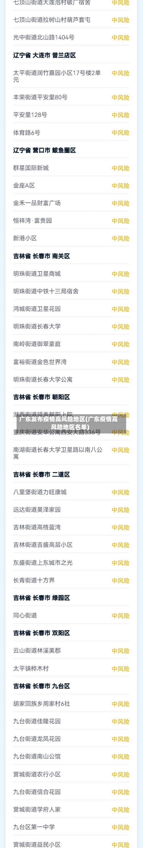 广东发布疫情高风险地区(广东疫情高风险地区名单)