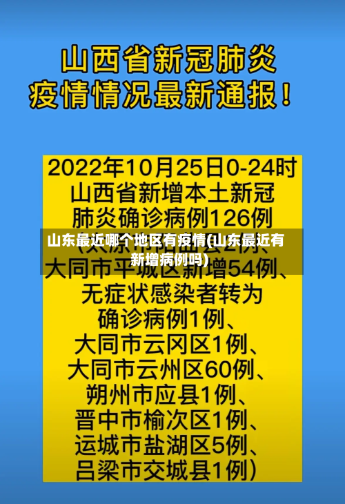山东最近哪个地区有疫情(山东最近有新增病例吗)