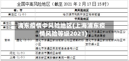 浦东疫情中风险地区(上海浦东疫情风险等级2021)