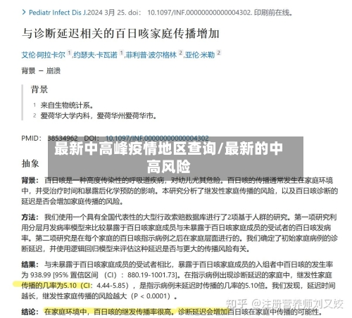 最新中高峰疫情地区查询/最新的中高风险