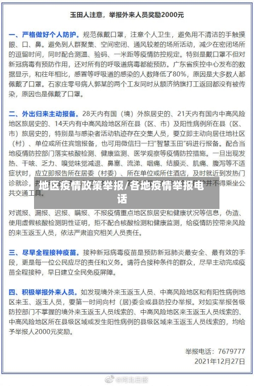 地区疫情政策举报/各地疫情举报电话