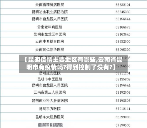 【昆明疫情主要地区有哪些,云南省昆明市有疫情吗?得到控制了没有?】-第2张图片