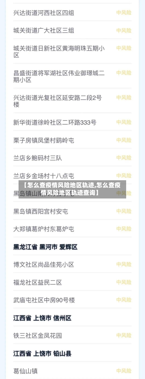 【怎么查疫情风险地区轨迹,怎么查疫情风险地区轨迹查询】