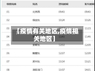 【疫情有关地区,疫情相关地区】