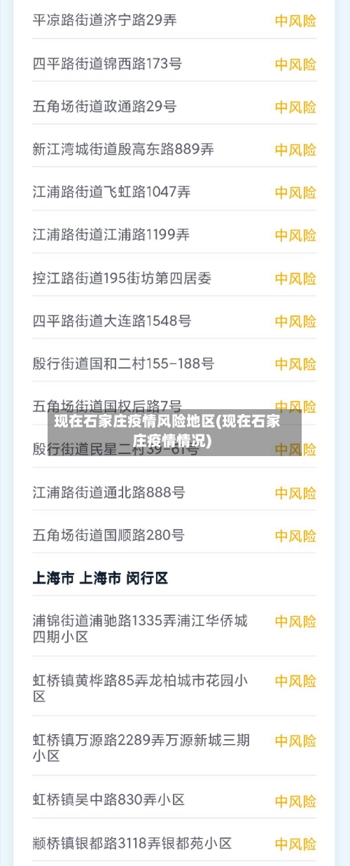 现在石家庄疫情风险地区(现在石家庄疫情情况)