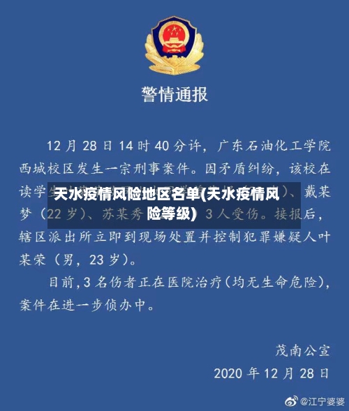 天水疫情风险地区名单(天水疫情风险等级)