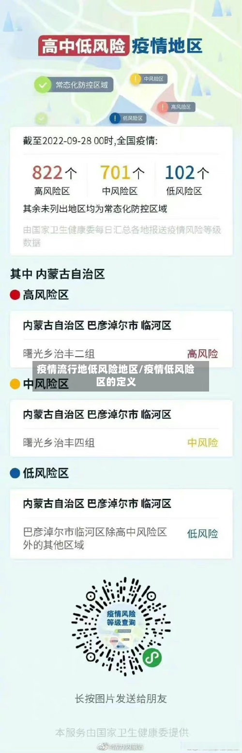 疫情流行地低风险地区/疫情低风险区的定义