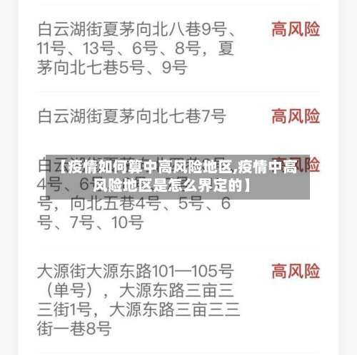 【疫情如何算中高风险地区,疫情中高风险地区是怎么界定的】-第2张图片
