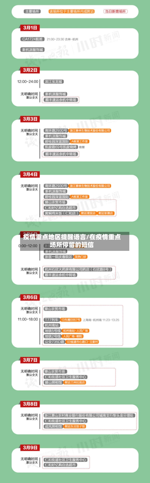 疫情重点地区提醒语言/在疫情重点场所停留的短信