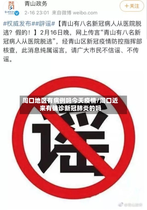周口地区有病例吗今天疫情/周口近来有确诊新冠肺炎的吗