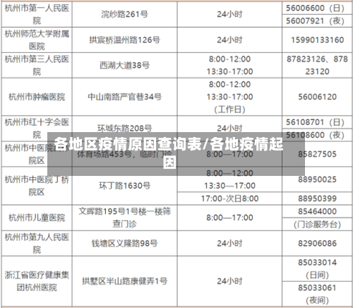 各地区疫情原因查询表/各地疫情起因
